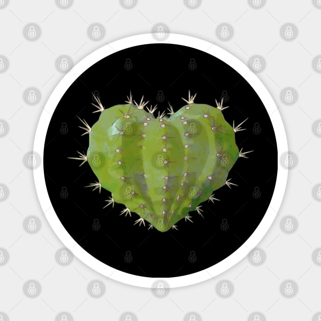 Cactus heart watercolor Magnet by Collagedream